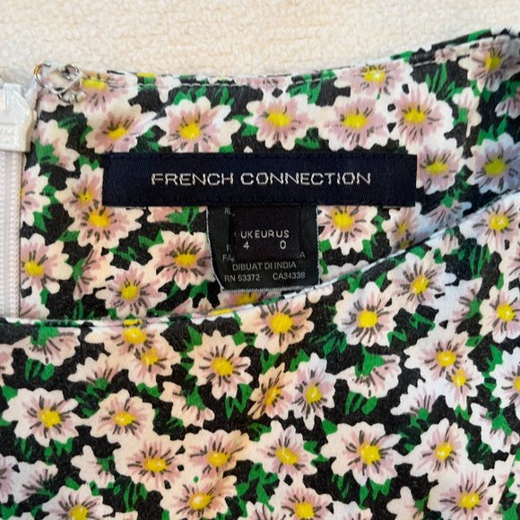 French Connection Boat Neck Fit & Flare Dress with Daisy Pattern - Picture 3 of 3